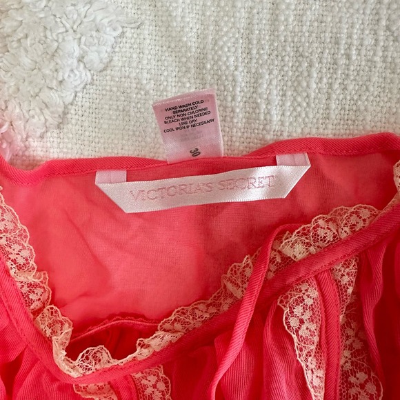 VTG Y2K Victoria Secret babydoll lingerie sheer lace silky pink size L coquette - Picture 3 of 11